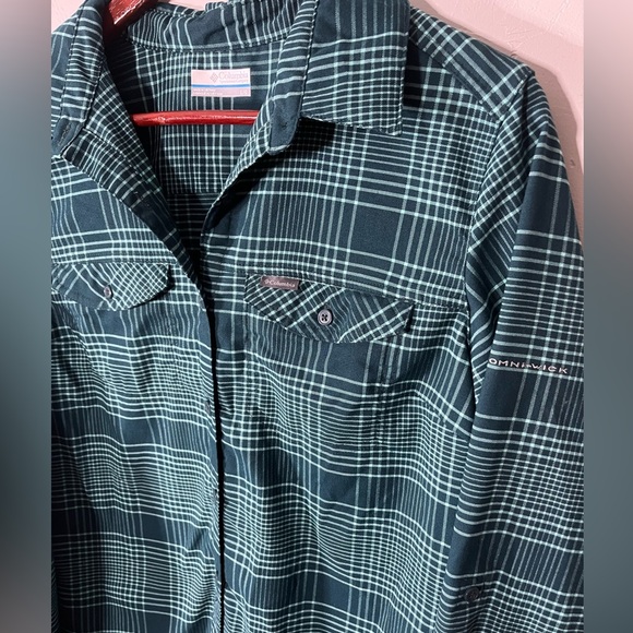 Columbia Omni-Wick Green Plaid Shirt Women’s Large - Picture 2 of 9